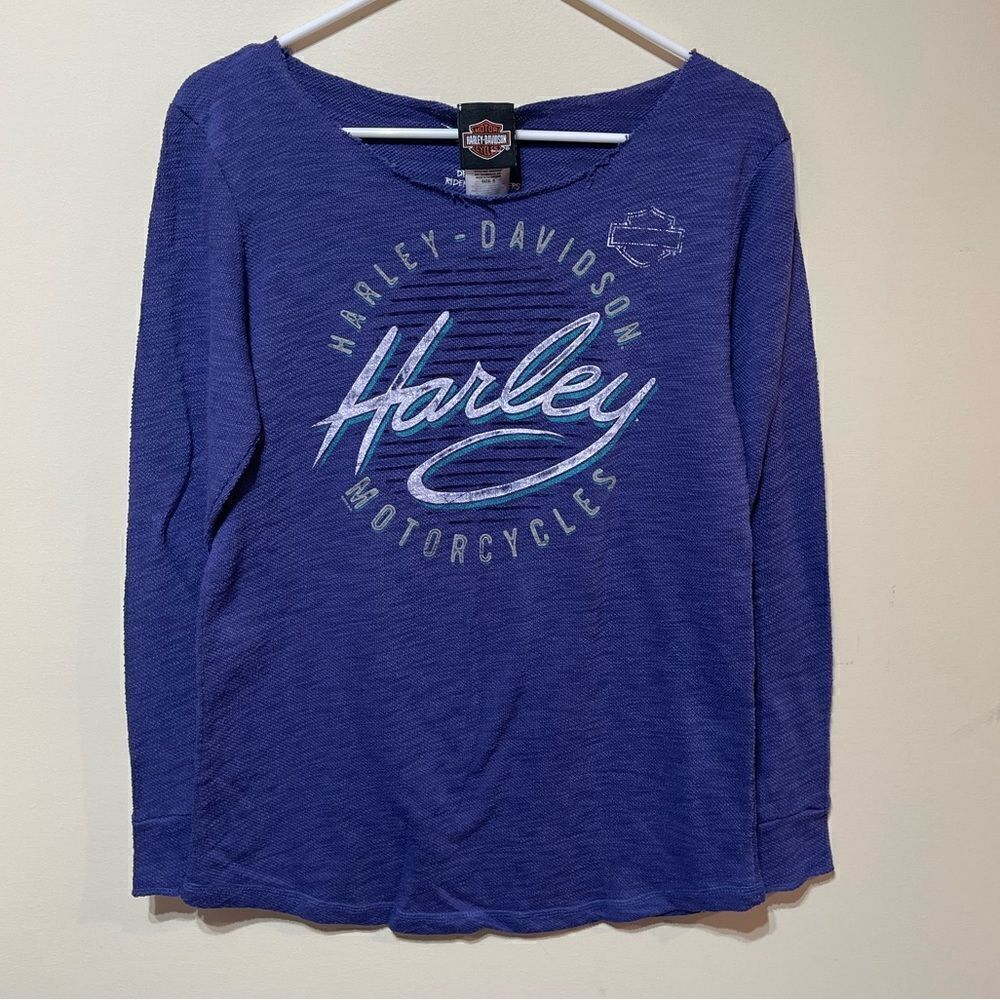 Harley Davidson Womans Open Neck Pullover Purple Size Small NWT